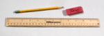 Pencil, Eraser, and Ruler